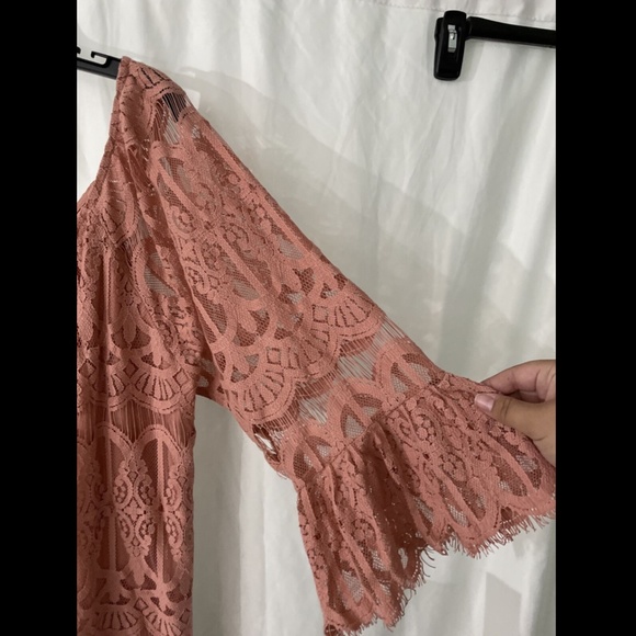 NWT $49 Want And Need Pink Lace 3/4‎ Sleeve Top [ PLUS SZ 2X ] - Picture 9 of 12
